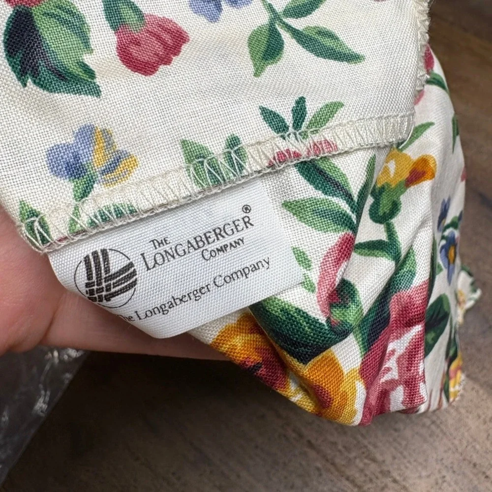 LONGABERGER Medium Vegetable Basket Liner Fabric Garden Splendor 100% Cotton NEW